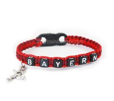 ------------- Bayern Munich bracelet made of nylon cords in red and maroon colors, with plastic buckle as closure.   This sports bracelet is carefully and beautifully handcrafted to give an accent to your sporty look. Using durable and high quality materials, this bracelet is meant to charm and last with proper care.  Accepts custom made orders Have another name, team or color in mind? Just send me a message and let's make something just for you! Check out my other sports accessories Sports Brac Sporty Red Adjustable Wristband, Adjustable Red Sporty Wristband, Sporty Red Wristband For Sports Events, Red Sporty Wristband For Sports Events, Adjustable Red Bracelets For Sports Events, Beach Party Accessories, Softball Bracelet, Team Bracelets, Baseball Bracelet