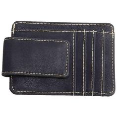 Feel handsome and dapper with this card case. It's slim design makes it easy to put inside your pocket. Vertical + horizontal pockets. White single needle topstitching. Magnetic money clip. Mad Man, masters of men's gifts. Material: Leather | Alloy. Dimensions: 4.3" x 4" x 0.2" Classic Card Holder With Key Clip For Daily Use, Black Rectangular Wallet With Belt Clip, Daily Use Card Holder With Belt Clip, Leather Money Clip, Leather Money Clip Wallet, Bill Holder, Mad Man, Personalized Watches, Leather Money Clips