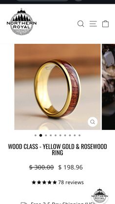 a ring with wood in it is on the website