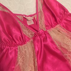 Gorgeous Fuscia Pink Color With A Yellow/White Lace. Size Medium - Fantastic Condition Never Worn. From Shoulder To Bottom Hem Is 28 Inches. Please Reach Out For Additional Info. Victoria's Secret Pink, Victoria Secret, Night Gown, Secret Pink, Women's Intimates, White Lace, Yellow White, Pink Color, Victoria's Secret