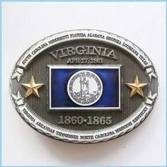 a medal with three stars on it and the words virginia engraved in blue, white and gold