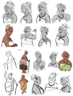 some character sketches from the animated movie frozen water