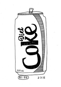 a drawing of a can of soda with the word go on it's side