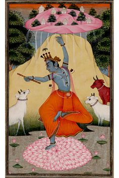 Krishna Miniature Painting, Horizontal Paintings, Mughal Miniature Paintings, Rajasthani Painting, Spiritual Paintings