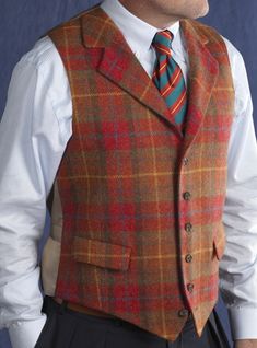 Plaid Vest Men, Tartan Waistcoat, Wrong Choice, Tweed Waistcoat, Mens Waistcoat, Men's Waistcoat, Tweed Vest, Herringbone Tweed, Autumn Colours