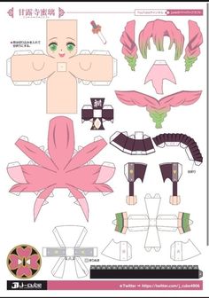 the paper doll is made to look like an anime character