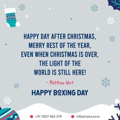 a christmas card with the words happy boxing day