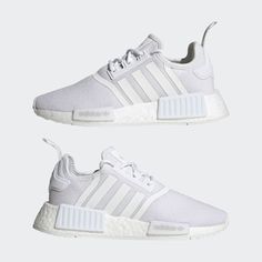 adidas NMD_R1 Refined Shoes - White | adidas US Urban Adidas Running Shoes For Light Sports, Adidas Running Shoes With Translucent Outsole, Adidas Urban Running Shoes With Cushioned Footbed, Adidas Nmd R1, Nmd R1, Adidas Kids, Adidas Nmd, Shoes Adidas, Cloud White