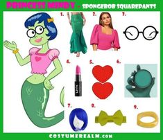 an image of a costume for women with glasses and accessories on the bottom right hand corner