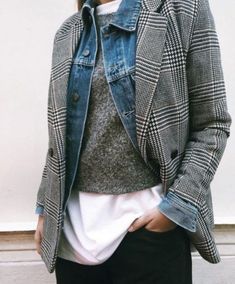 How To Wear Blazers, Check Jacket, Mode Hippie, Checked Blazer, Layering Outfits, Blazer Outfits, 가을 패션, Looks Style, Fall Winter Outfits