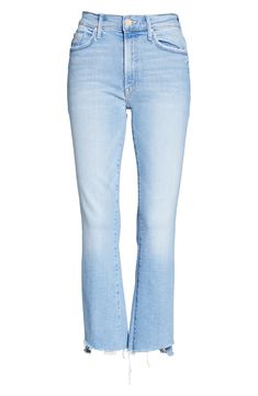 MOTHER The Insider High Waist Step Frayed Hem Crop Jeans | Nordstrom Paris Tee, Mother Jeans, Denim Pants Women, Crop Jeans, White Denim, Stardust, Cropped Jeans, Cropped Pants, Pebbled Leather