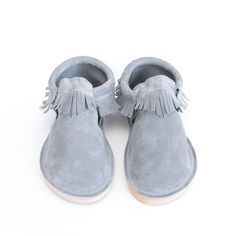 Handmade Leather Adult Moccasin - Classic Fringe, Mother's Day Gifts Grey Sapphire, Thick Thread, Leather Headbands, Storm Clouds, Handmade Leather, High Quality Leather, Color Show, Moccasins, Leather Handmade