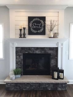 the fireplace is clean and ready for us to put in their new home's living room