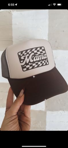 MAMA HAT  for all the cool moms Mom Trucker Hats, Brown Summer Trucker Hat With Curved Bill, Brown Trucker Hat With Letter Print, Brown Curved Bill Trucker Hat For Summer, Retro Brown Trucker Hat With Letter Print, Vintage Brown Trucker Hat With Letter Print, Brown Trucker Hat With Visor, Trendy Trucker Hat With Letter Print Visor, Trendy Brown Summer Trucker Hat