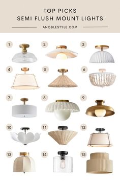 the top picks for semi flush mount lights from an angle to view, with text overlay