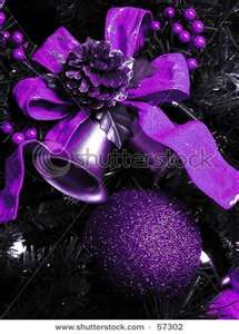 purple christmas ornament and decorations