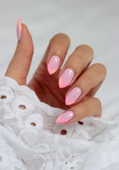 Stars Nails, Pink Tip Nails, Cute Summer Nail Designs, Makeup Nails Designs, Peach Nails, Pink Nail, Minimalist Nails, Lily Collins, Summer Nail