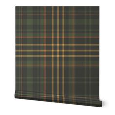 a green and brown plaid wallpaper