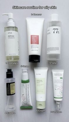 Routine For Oily Skin, Haut Routine, Korean Skin Care Secrets, Acne Prone Skin Care, Skincare For Oily Skin, Oily Skin Care Routine, Cleanser For Oily Skin