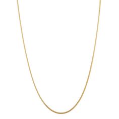 24in 14K Yellow Gold Box Chain (0.6mm) | Shane Co. 14k Yellow Gold Box Chain Necklace, Fine Jewelry Yellow Gold Box Chain Necklace, Classic Yellow Gold Box Chain Necklace, 14k Gold Box Chain Necklace Fine Jewelry, 14k Gold Box Chain Necklace, Gold Box, Box Chain, Gold Chain, White Background