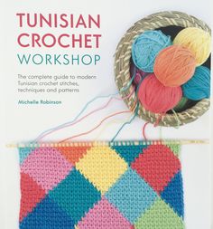 the book is about how to crochet with yarns and needles on it