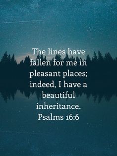 the lines have fallen for me in pleasant places indeed, i have a beautiful innerance