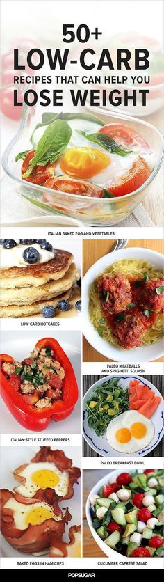 an advertisement for low carb diets with pictures of different foods