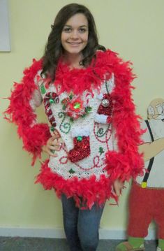 Ugly Christmas Sweater Christmas Costume Ideas, Card Poses, Diy Christmas Outfit, Craft Nights