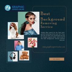 an ad for graphic expert online showing the best background removing service