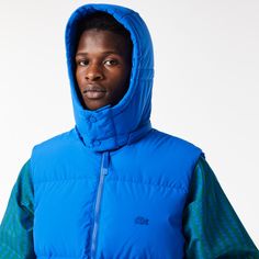 This super-warm, down-lined puffer jacket is a lesson in Lacoste quality and style Hip and packed with clever details, perfect for layering over your everyday looks. Sleeveless Puffer, Hooded Vest, Vests Mens, Lacoste Men, Vest Coat, Down Vest, Puffer Vest, 2024 Collection, Puffer Jacket