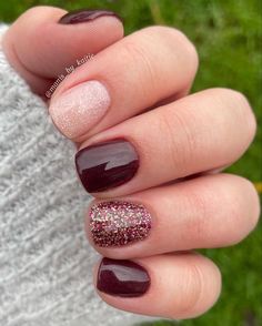 Fall Nails Mixed Colors, Neutral Finger Nails, Short Liquid Gel Nails, Hairstylist Nails Ideas, Fall Gel Mani, Fall Nail Designs Autumn Classy Short, Multicolored Nails Winter, Thanksgiving Gel Nail Ideas