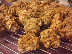 an image of granola cookies cooling on the rack