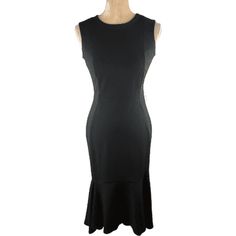 * Black * Long * Sleeveless * Back Zipper * High/Low Bottom Materials 94% Polyester, 6% Spandex Measurements * Size 2 * Approx: Bust 32 Inches, Hips 34 Inches, Length 48.5 Inches Condition * New * A Small Snag See Pic Black Stretch Sleeveless Elastane Dress, Sleeveless Black Elastane Midi Dress, Black Sleeveless Elastane Midi Dress, Elegant Black Sleeveless Elastane Dress, Black Sleeveless Elastane Dress, Black Sleeveless Elastane Dress For Spring, Sleeveless Stretch Black Midi Dress, Black Stretch Sleeveless Midi Dress, Black Stretch Sleeveless Dress For Work