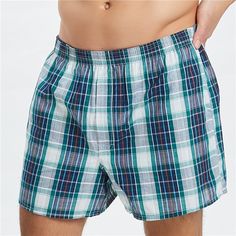 These High Quality Men's Cotton Underwear Boxers 4 Pack are composed of cotton and look fantastic. This underwear has a printed paid pattern design that makes it both attractive and more demanding. They are created from premium cotton fabrics. These are quite comfortable and give you ease throughout the entire day. Pick your favorite from the available color and size options. Specification: Briefs & Boxers: Boxer Shorts Material: Cotton Gender: MEN Package Includes - 4 Underwear Pattern Type: Plaid Size Chart: (cm) Size Waist (cm) Waist (in) XXS 66-72 26-28 XS 72-78 28-30 S 78-84 30-32 M 84-90 32-35 L 90-98 35-38 Cotton Boxer Briefs Multi-pack, Short Style, Cotton Multi-pack Short Boxer Briefs, Casual Green Cotton Boxer Briefs, Men Boxers, Mens Boxers, Boxer Shorts, Mens Shorts, Cotton Fabric, Plus Size