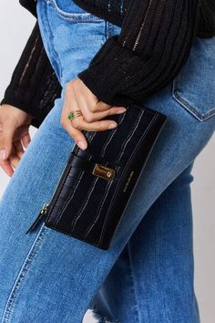 Compact Wallet, Pu Leather Wallet, Large Handbags, Functional Accessories, Loungewear Sets, Denim Top, Bottoms Pants, David Jones, Leather Wallet