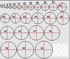 a cross stitch pattern with circles and numbers