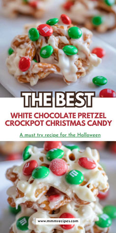 This White Chocolate Pretzel Crockpot Candy combines creamy, rich chocolate with the perfect crunch of pretzels, creating a sweet and salty holiday favorite! Super easy to make in the crockpot, it’s perfect for holiday gift-giving or Christmas dessert tables. Save this recipe for a festive treat everyone will love! Crockpot Candy With Pretzels, Crockpot Candy Recipes Christmas, Pretzel Crockpot Candy, Crockpot Candies, Easy Christmas Candy Recipes Simple, Crockpot Christmas Candy, Crockpot Candy Recipes, Crockpot Christmas, Simple Crockpot