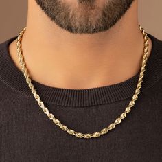 Solid Gold Rope Chain | The Gold Gods – The Gold Gods® Gold Rope Chains, Mens Gold, Gold Collection, Gold Chain Necklace, Chains For Men, The Gold, Rope Chain