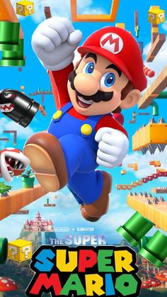 the super mario bros movie poster is shown in this screenshot from nintendo's wii game