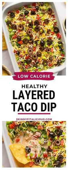 the recipe for healthy layered taco dip