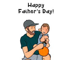 a man holding a baby in his arms with the words happy father's day