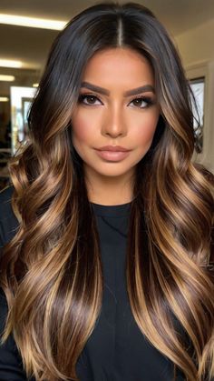 Brown Balayage Ideas That Will Make You Swoon! 🤩✨Brunette Brilliance: Get the Ultimate Hair Makeover🌟 Luscious Dark Brown Balayage Ideas to Dazzle Everyone! 💁‍♀️✨ So, get ready to Transform Your Look with the Latest Trend🔥 Dark Brown Balayage! 💇‍♀️✨ #BalayageGoals #HairTrendsetter #DarkBrownMagic #BalayageBeauties #DarkDelight #HairInspo #BrunetteBalayage #BalayageBeauty #DarkBrownDelight #SunKissedBrunette #BalayageHighlights #HairColorTrends #NaturalHairGoals #LowMaintenanceStyle #HairInspiration #StylishStrands Hair Coloring For Dark Hair, Long Hairstyles Highlights, Balayage On Brown Girl, Hair Color Ideas For Brunettes Hilights, Thick Blonde Highlights On Dark Hair, Browns Highlight, Honey Brown Hair Balayage, Balyage Hair 2024, Baylage Hair 2024