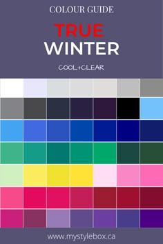 True Winter Colour Palette, True Winter Color Palette Outfits, Color Palette Fashion, Palette Winter