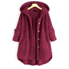 Pocket Coat Irregular Long Hooded Button Fleece Sleeve Plus Size Women Women's Coat Features: Season:Autumn,Winter Fit:Fits ture to size Product information Very cool to wear ,New Look, Sleeve length:Long sleeves Product Description: Product information Season:Autumn,Winter length:Regular Sleeve length:Long sleeves How to wash:Hand wash Cold,Hang or Line Dry This lightweight, Tank Tops is perfect for those days! Please check the Size Chart before order. If you are not sure the size, please send Trendy Winter Jackets, Fleece Cardigan, Hooded Winter Coat, Winter Mode, Winter Cardigan, Sweater Coat, Cozy Fits, Fleece Coat, Fleece Sweater