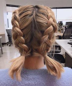 Braided Hairstyles For Short Hair, Dutch Braids, Double Dutch, Short Hairdos, 짧은 머리