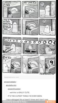 a comic strip with ghost characters in it