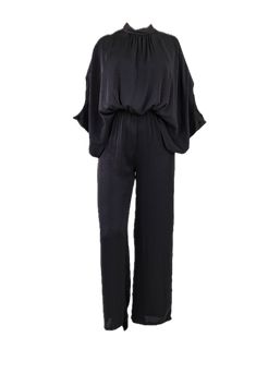 Elevate your wardrobe with our Silk Mock Neck Caftan Jumpsuit, where comfort meets sophistication. Crafted from sumptuous silk, this jumpsuit drapes gracefully, offering a luxurious feel against your skin. The mock neck adds a touch of elegance, while the caftan-style silhouette exudes effortless chic. Perfect for both casual outings and special occasions, this jumpsuit is sure to become your go-to choice for refined comfort and style. Additional Information Style: Business, Formal Features: Tie Flannel Jacket, Sleeve Pattern, Business Formal, Curvy Dress, Effortless Chic, Sleeves Pattern, Black Jumpsuit, Mini Dress Party, Sleeve Type