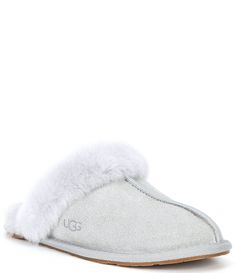 From UGG®, the Scuffette II Suede Slippers feature:Silkee suede and sheepskin upperbutt-seam detailheat-embossed UGG logosheepskincuff detailingpolyester bindingslip-on designfull 17mm sheepskin liningmolded clear rubber cork-infused outsolethis product contains artificially dyed and treated real sheepskin from Sheep or Lamb (Australia, European Union or United States)Imported. Ugg Scuffette, Sheepskin Slippers, Suede Slippers, European Union, Dillard's, Slide Slipper, Sheep, Cork, Slippers