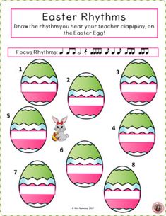 an easter themed worksheet for children to learn how to count the numbers in each egg