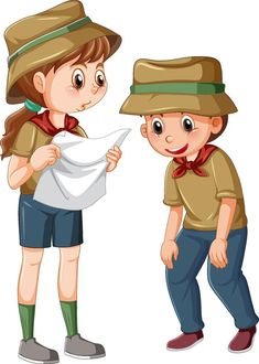 two boys with hats looking at the paper